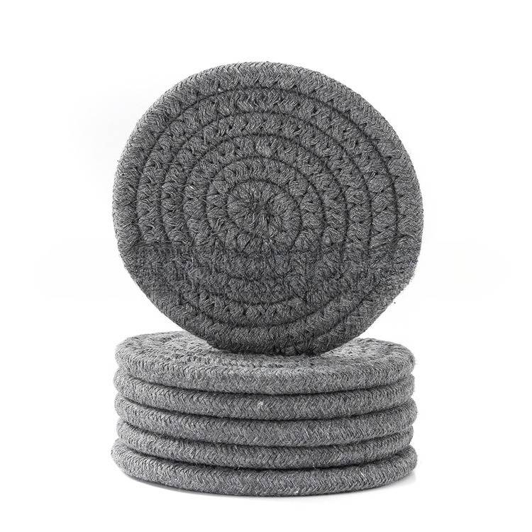 Matten & Pads Baumwollseil geflochtene Tischsets Isolierte Glasuntersetzer Topfmatten-Set_voghion.com