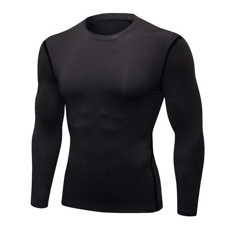 Herrenbekleidung Langarm Herren Warm Plus Samt Basketball Sportswear Herbst und Winter Langarm Hochelastische Strumpfhose_voghion.com