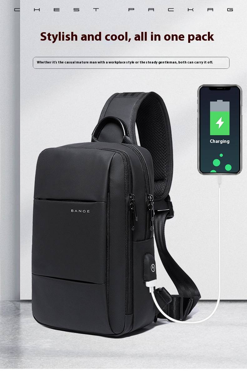 Borsa a tracolla Bange da uomo, borsa a tracolla casual semplice con porta USB, borsa a tracolla alla moda per lavoro_voghion.com