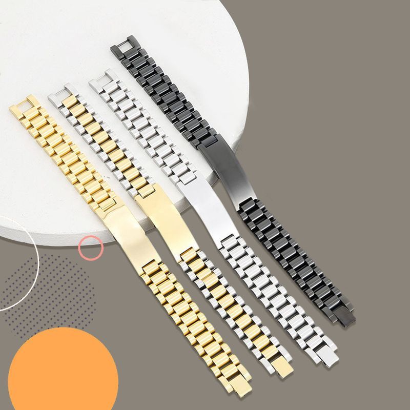 Catena in acciaio inossidabile con cinturino per orologio con marchio inciso curvo_voghion.com