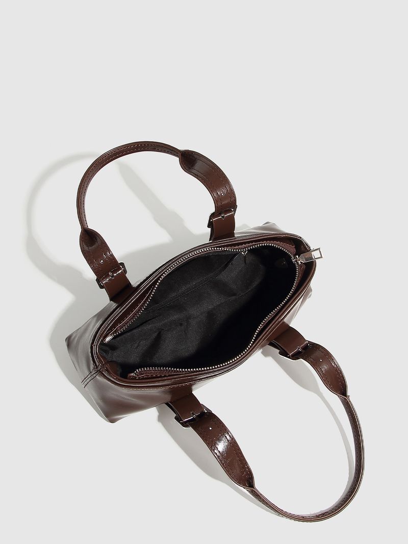 Borse da donna Borsa Boston Borsa a mano con fibbia retrò Borsa da polso con cerniera per motocicletta_voghion.com