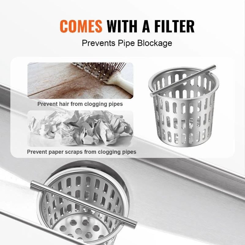 With Rectangle Drain Linear 36Inch Brushed 304 Shower Offset Drain Tile Insert Cover Stainless Drain Linear Floor Steel Shower_voghion.com
