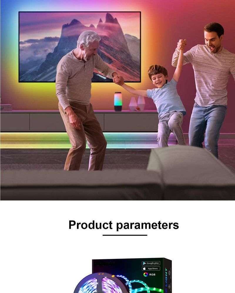 Striscia luminosa a LED colorata 5050 Striscia luminosa Bluetooth Set Striscia luminosa RGB Striscia luminosa musicale_voghion.com
