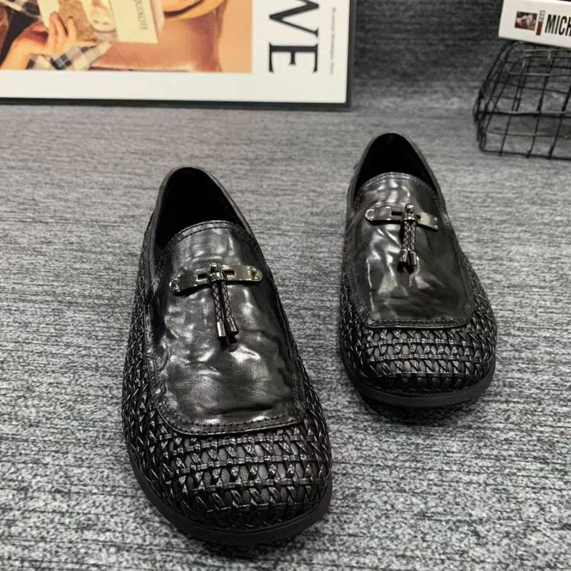 Glide Light 2025 Sommer Neuheit Handgefertigte, gewebte, atmungsaktive Freizeitschuhe aus Leder für Herren – Slipper zum Hineinschlüpfen_voghion.com