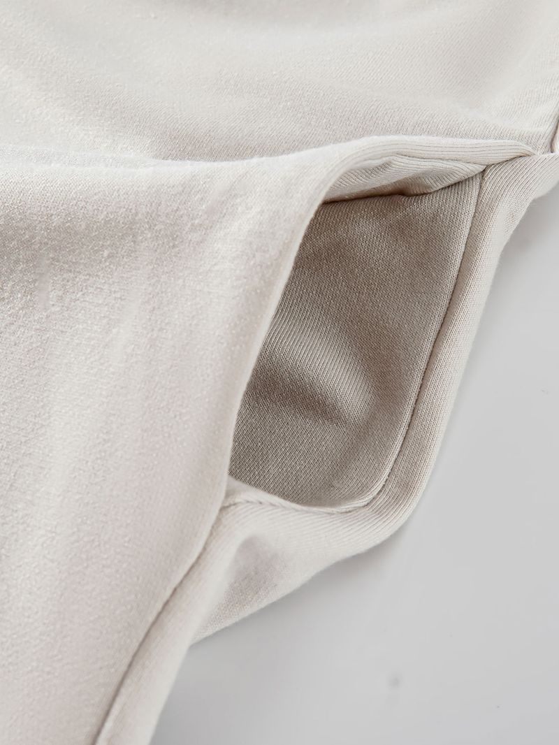 Dammekleeder bequem lässeg einfarweg kapuzen Täsch laang muslimesch Robe modesch Fréijoer Polyester Stoff laangärmlech_voghion.com