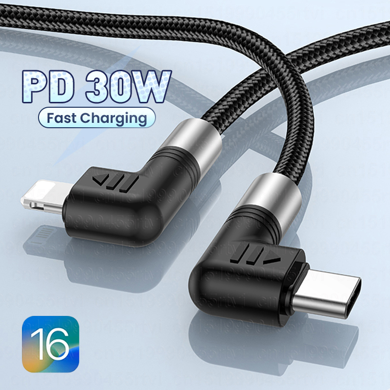 Elbow Double PD30W USB C Fast Charging Cable for iPhone 14 13 12 Pro Max Mobile Phone Origin Charger Cable Typ       harging able _voghion.com