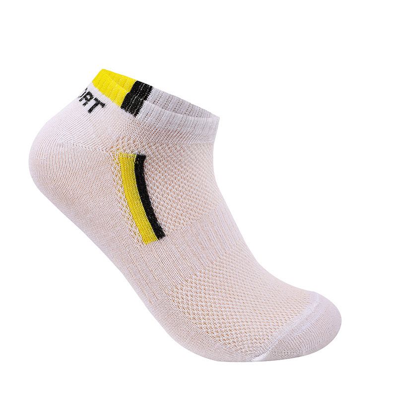 Summer Thin Boat Socks Men's Short Socks Sweat Absorbent Breathable Letters Fashionable Mesh Spt Running Professional Sports Men's Socks_voghion.com