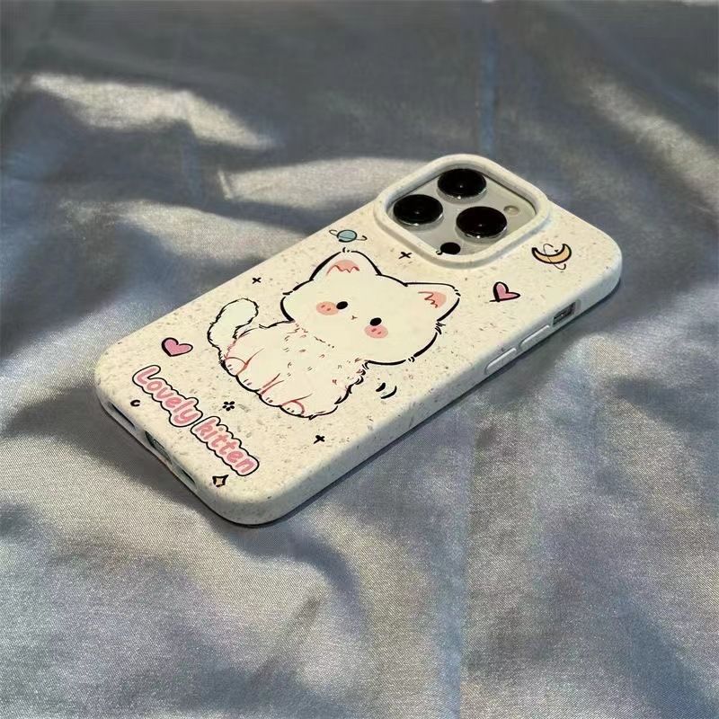 TechGlobe TechGlobe Custodia per telefono a forma di gatto carino compatibile con iPhone 15, 16, Pro Max, adorabile, 13 e 12_voghion.com