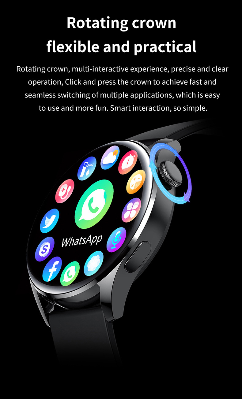 Smart Watch - Chiamate Bluetooth, Fitness Tracker, Monitoraggio della frequenza cardiaca e dell'ossigeno nel sangue, Impermeabile per uomini e donne_voghion.com