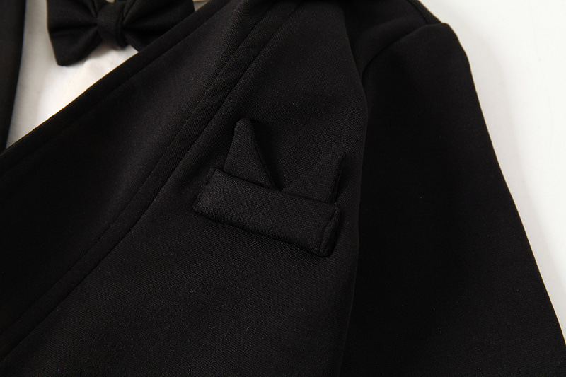 Baby Wear Gentleman Jumpsuit Newborn Cotton Crawler Tuxedo 100 Day Dress_voghion.com