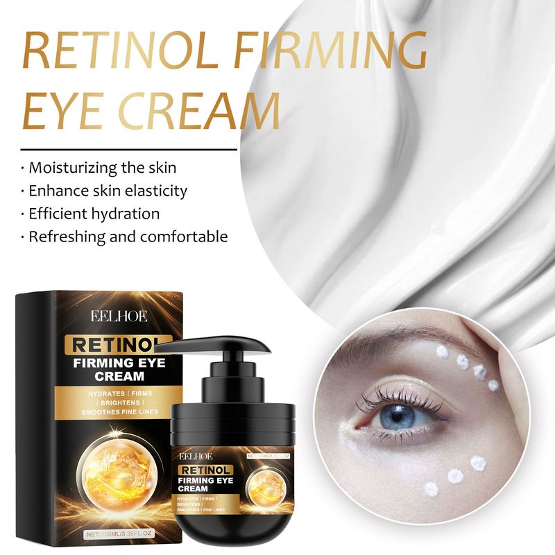 Cremă de ochi cu retinol EELHOE, pentru riduri fine, piele laba gâștii, hidratantă, delicată și hidratată în jurul ochilor_voghion.com