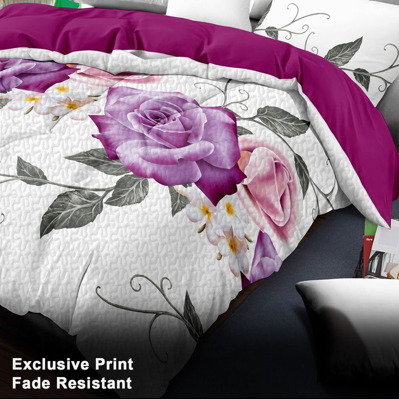 9 Piece Soft All-Season Washed Microfiber Cover Set , Queen/King/Calking Bedding Set With Pillowcases,Bedspread Print Curtains & Solid Curtains,Print, Moisture-Wicking, Soft ,Cooling, Easy Care_voghion.com