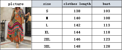 2023 cross-border positioning printed large swing extra long ethnic style dress women's pleated summer new temperament long skirt in stock_voghion.com