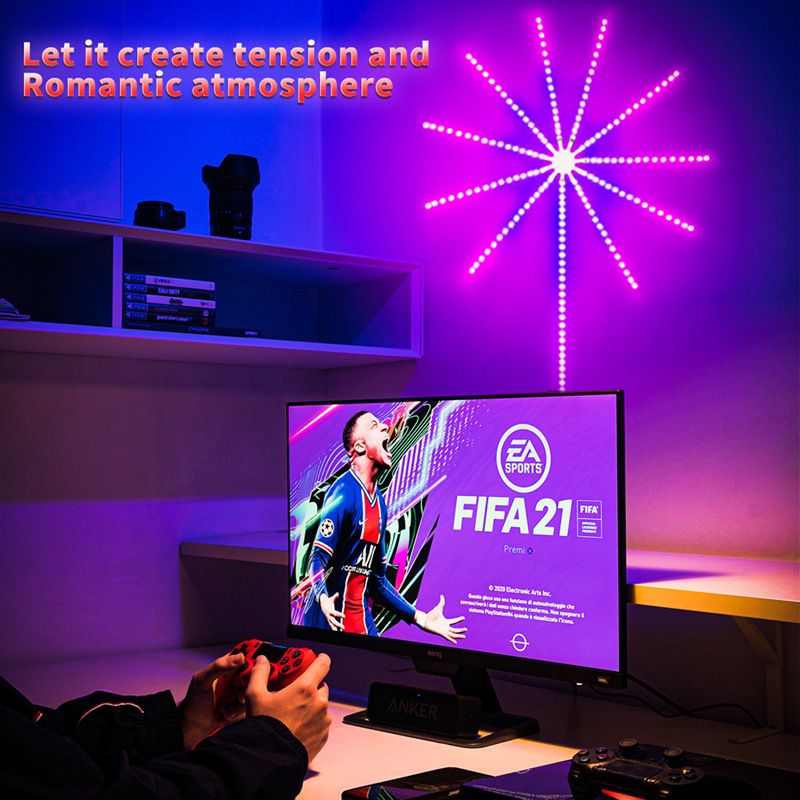 5V Fireworks Light With USB Symphony Music Voice Control LED Light With Flowing Water Full Color Starry Sky Holiday Decoration Atmosphere Light_voghion.com