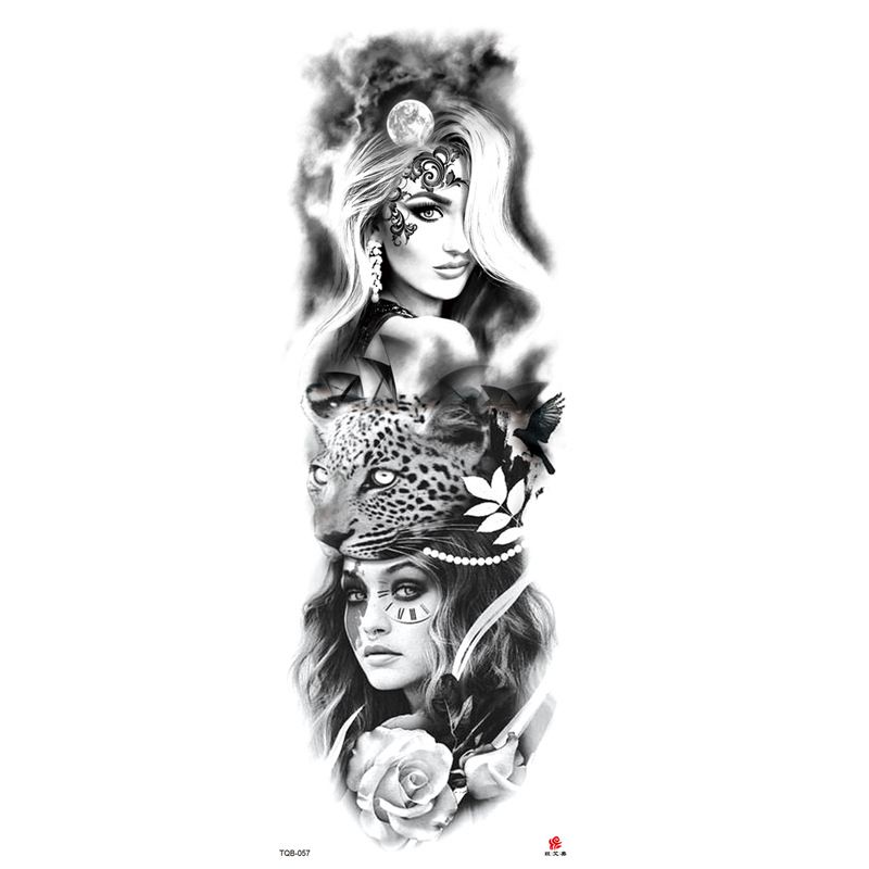 Autocollant de tatouage imperméable pour bras complet tendance_voghion.com
