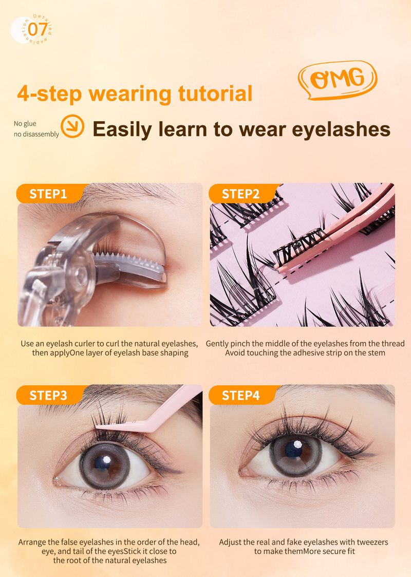 Frumusețe și sănătate Gene false Toate în limba engleză Gene false Instrumente de înfrumusețare Gene fără lipici Machiaj_voghion.com