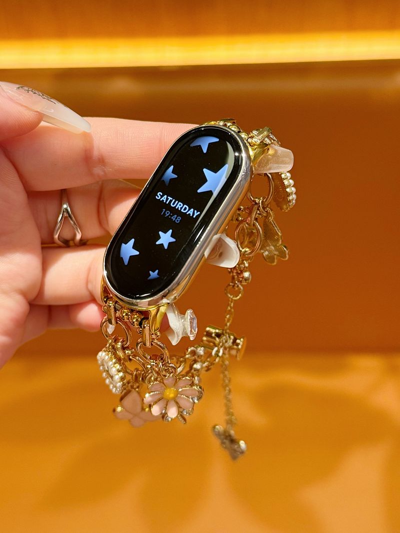 Uhrenarmband für Xiaomi Band 8 7 8Pro 7Pro 6 5 4 3 Love Crystal Temperament Armband Uhrenarmband_voghion.com