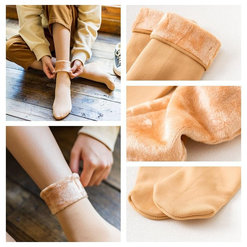 CRAZYLIFE 4Pcs One Size Thermal Socks Solid Color Plush Thickening Socks Autumn Winter Soft and Comfortable Warm Socks Christmas Valentine’s Day gifts_voghion.com