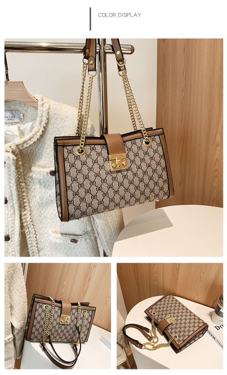 High-quality Bags For Women 2023 New Fashion Live Broadcast Large-capacity Tote Bag Printed Chain Portable Shoulder Bag For Women_voghion.com