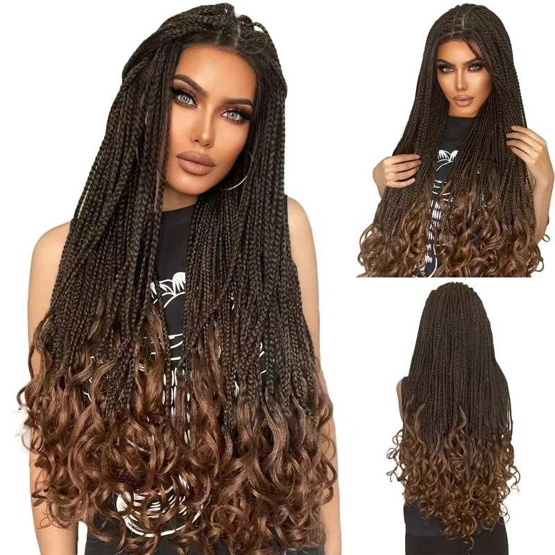 36inch long chemical fiber 9*6 lace braid headband African braid handmade braid with flowers bottom of braid for daily wear, breathable and not stuffy_voghion.com