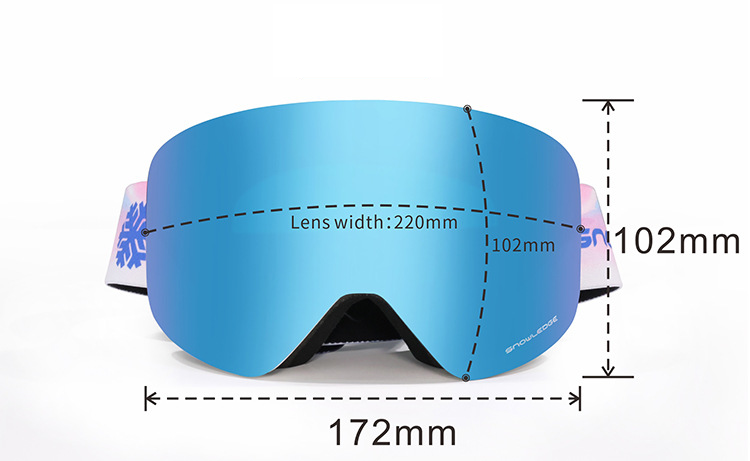 Sprādzienbīstamas sniega brilles Sporta magnētiskās slēpošanas brilles bez rāmja divslāņu pretaizsvīšanas slēpošanas izstrādājumi_voghion.com