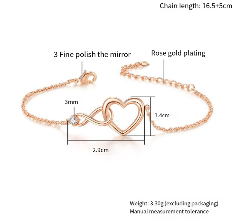 Hohles 8-Zeichen-Armband in Form einer unendlichen Liebe für Frauen, einzelner Zirkon, einfacher, vielseitiger Handschmuck_voghion.com