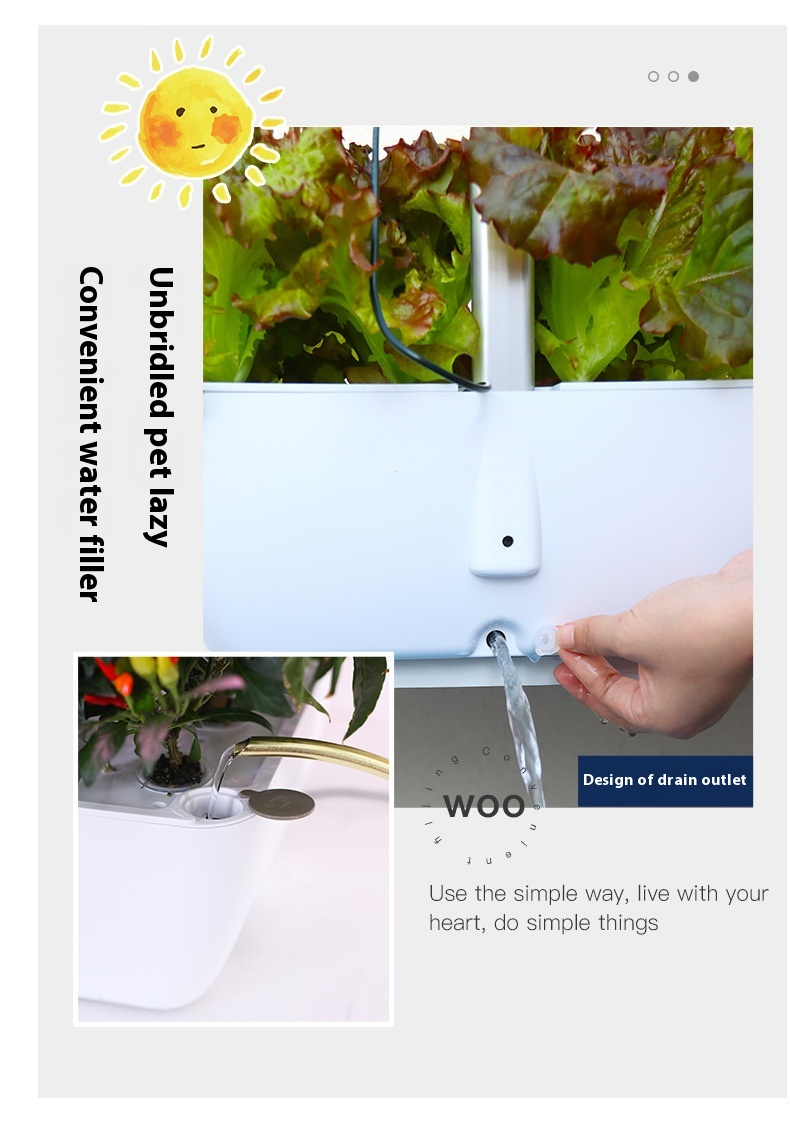 Máquina de plantio hidropônico inteligente com WIFI Equipamento hidropônico de vegetais domésticos Máquina de cultivo sem solo com luz de preenchimento doméstico_voghion.com