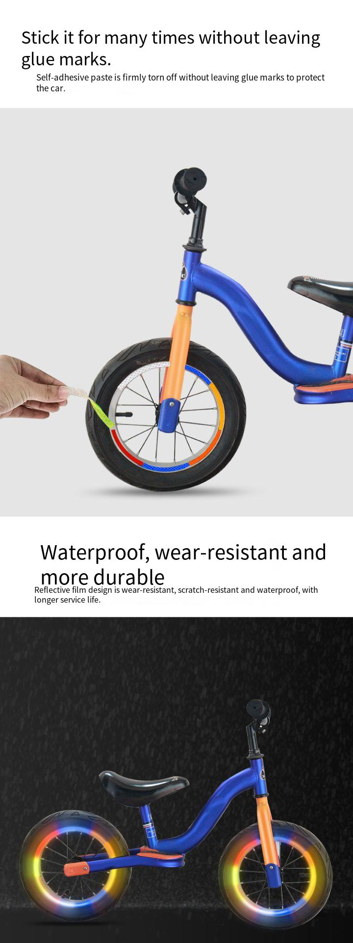 Autocollants de vélo, autocollants de carrosserie imperméables, autocollants réfléchissants pour VTT, bandes réfléchissantes pour moto, autocollants lumineux pour vélo, bandes fluorescentes_voghion.com
