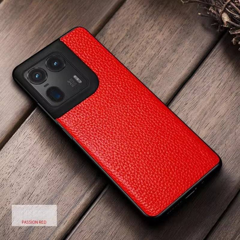 Lederhülle für Moto X50 Ultra, echtes Top-Grain-Leder mit Litschi-Textur, schlanke und luxuriöse Telefonabdeckung, stoßfeste, kratzfeste Schutzhülle_voghion.com