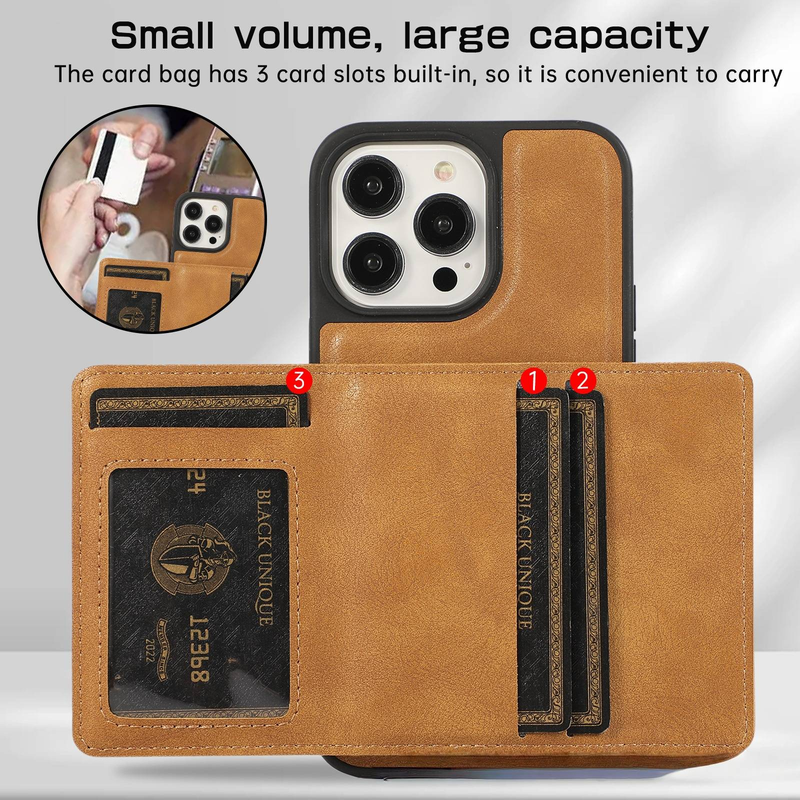 Magnetic Card Holder Phone Case For Slim Wallet & Protective Cover With Vintage Style_voghion.com