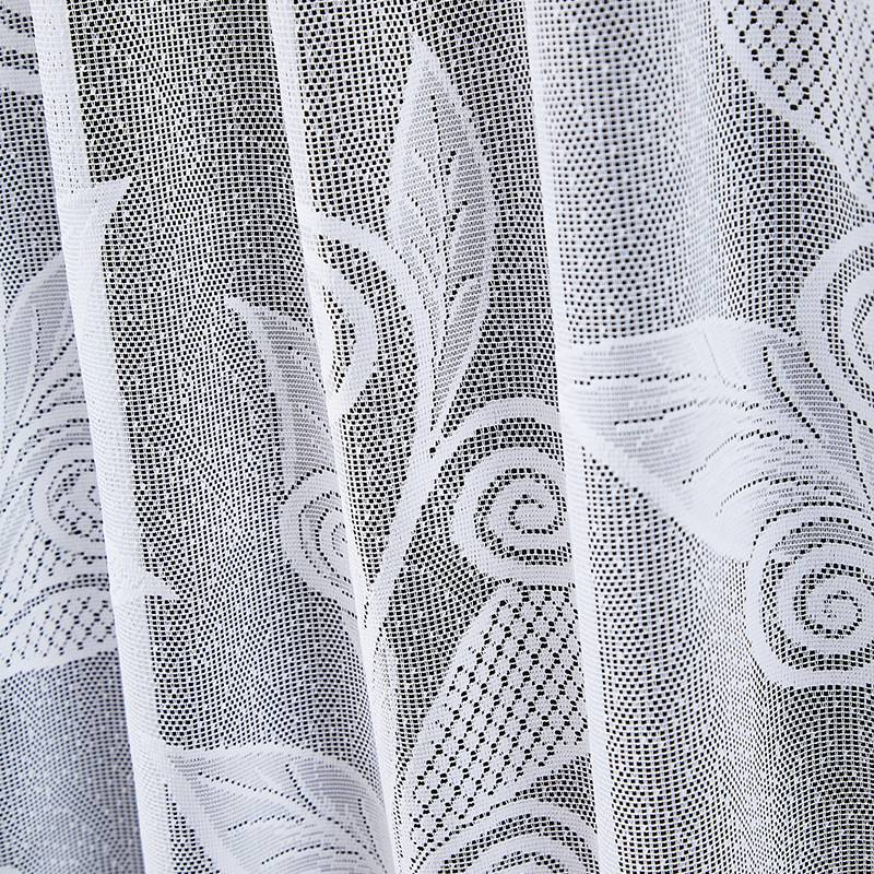 White Polyester Crochet Lace Door Curtain – 180x100cm Floral Cutout Panel For Kitchen, Study & Entryway – Lightweight Sheer Window Drape_voghion.com