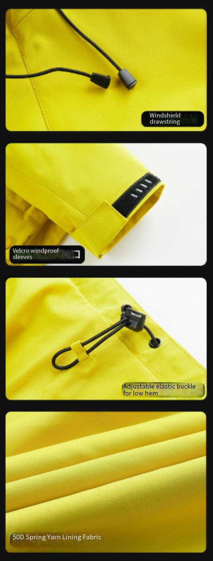 Unisex Waterproof Windproof Hooded Jacket For Outdoor Hiking Camping Trekking - Lightweight Breathable Raincoat With Adjustable Cuffs_voghion.com
