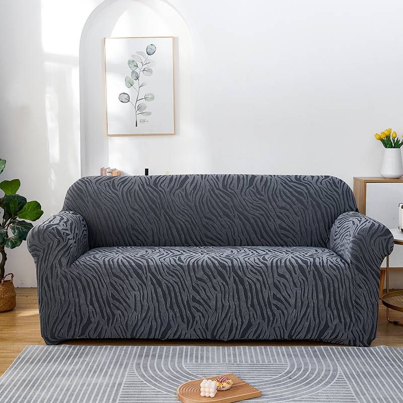 Full-Coverage Elastic Sofa Slipcover – Thickened Winter Sofa Protector For 2/3-Seater Couches, Modern Wave-Pattern Design_voghion.com