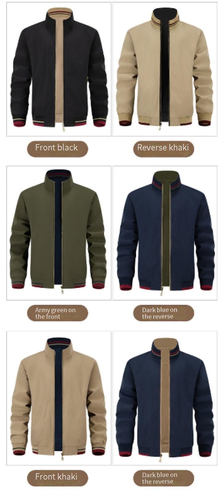 Men's Reversible Bomber Jacket – Lightweight Zip-Up Streetwear Coat (S-2XL)_voghion.com