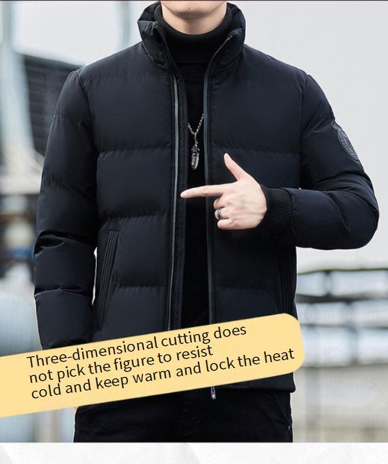 Piumino invernale da uomo con collo alto, cappotto alternativo in piumino spesso, parka unisex oversize con cerniera per il freddo_voghion.com