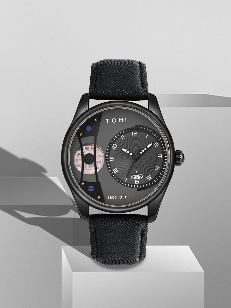 Men's Classic Quartz Watch With Genuine Leather Strap, Minimalist Design, Stainless Steel Buckle, Perfect For Business And Casual Wear_voghion.com