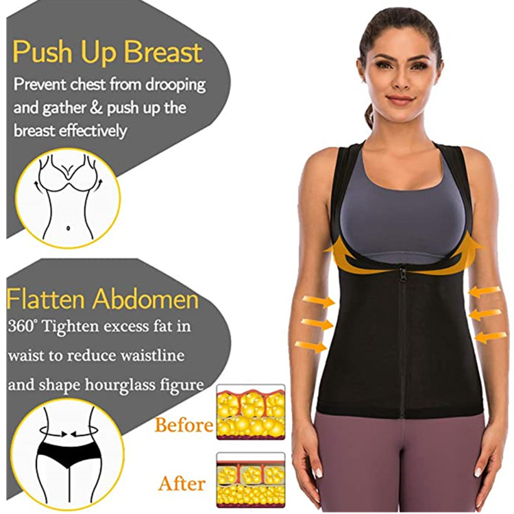 Palast-Reißverschlusskorsetts für Damen in Übergröße, Fitnesssport, Brustunterstützung, schweißanfällige, figurformende Kleidung_voghion.com