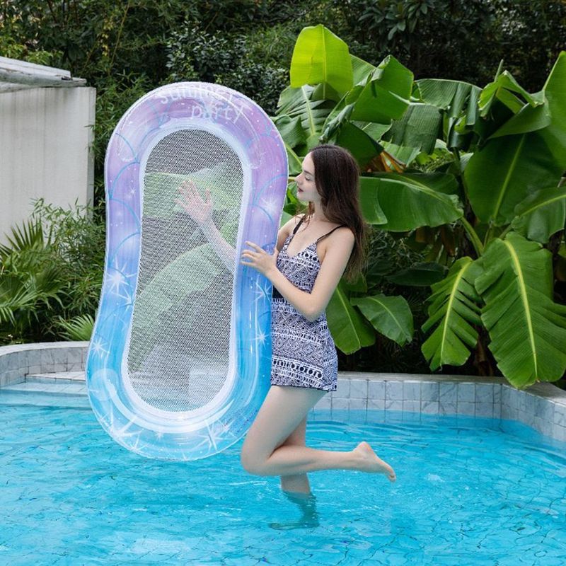 Adult Water Single Leisure Bed, Hammock, Lounge Chair With Mesh, Inflatable Floating Raft, Beach Swimming Equipment_voghion.com