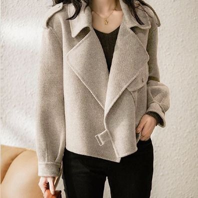Hepburn New Woolen Suit For Women British Style Autumn Winter Petite Chic Versatile Loose French Short Coat_voghion.com