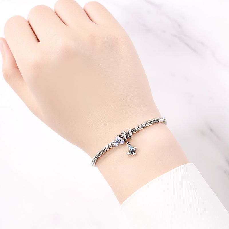Women's Jewelry Insect Dragonfly Butterfly Firefly Charm Pendant Beads Jewelry With Bracelet Pieces White Copper Plated Silver_voghion.com