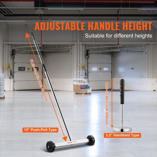 15-Inch Magnetic Sweeper With Wheels Telescoping Magnetic Pickup Tool_voghion.com
