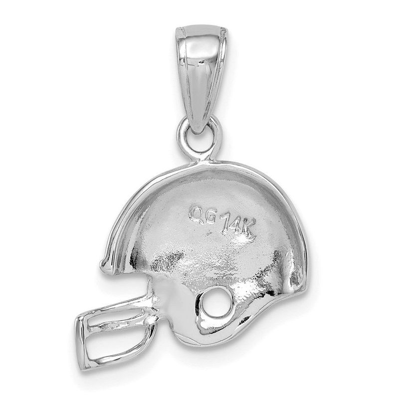 14K White Gold Football Helmet Pendant_voghion.com