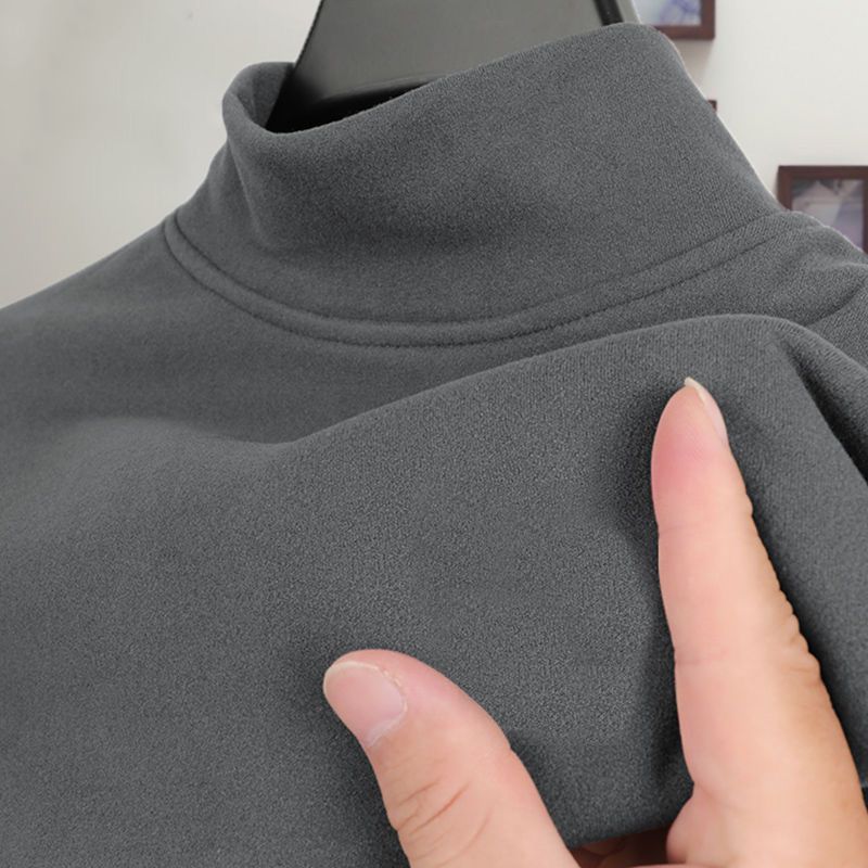 Abbigliamento da uomo, invernale, in pile bifacciale, con accumulo di calore, caldo, versatile, per adolescenti, mezza dolcevita, a maniche lunghe_voghion.com