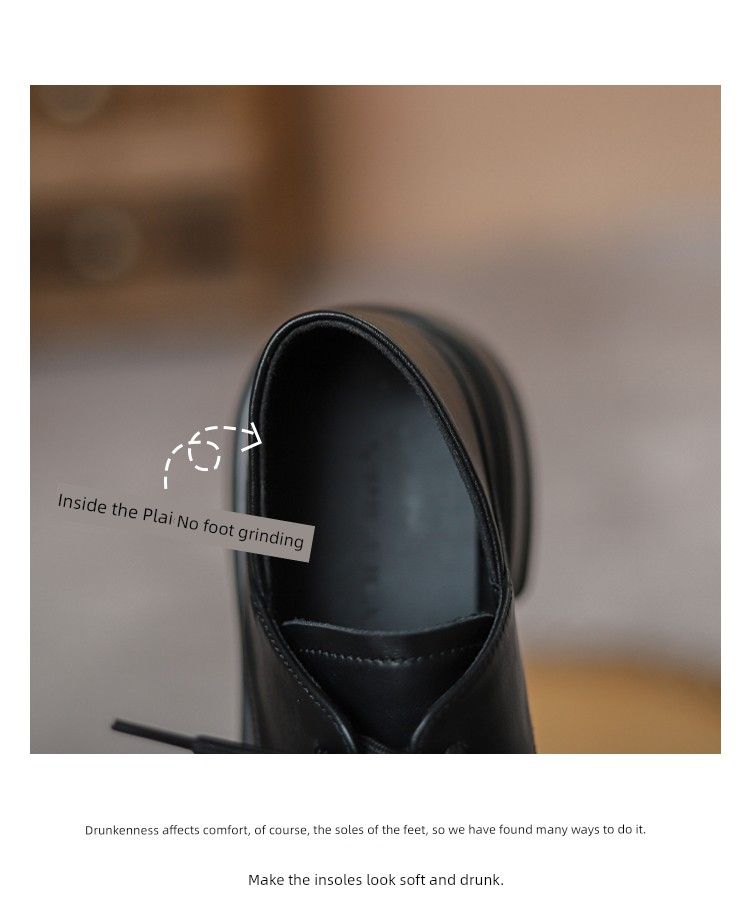 Thick Sole Lace Up Increased College British Style Loafers_voghion.com