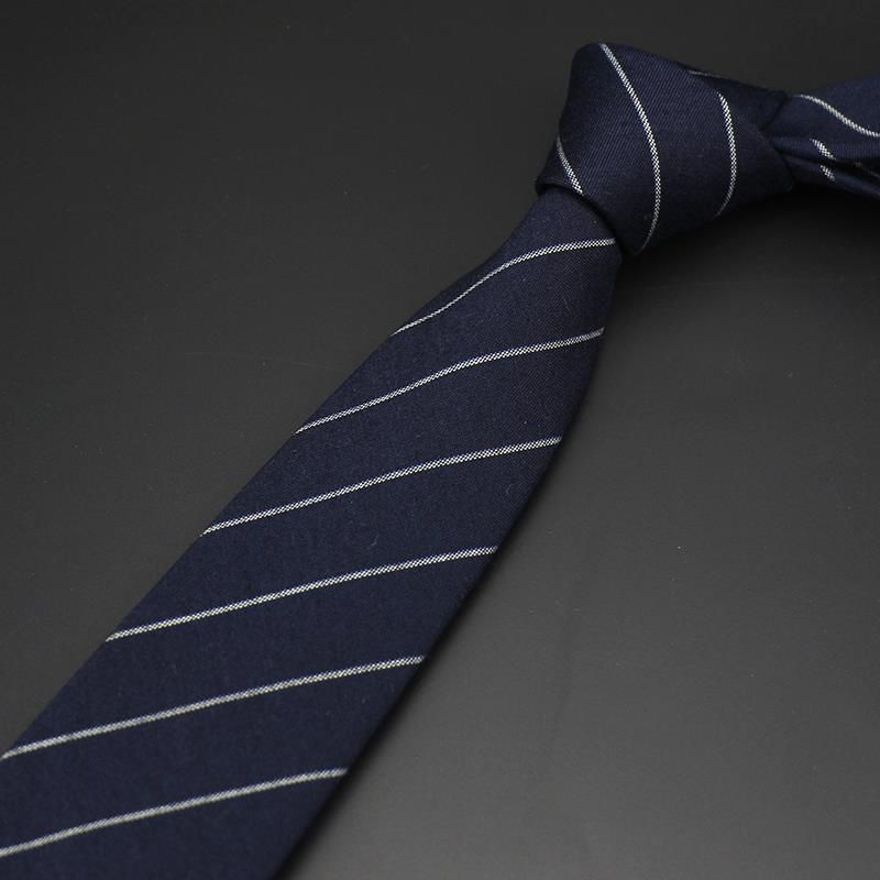 Cravatta da uomo formale, professionale, da 7,5 cm, a quadri grigi, a righe blu, basic, versatile, casual per studenti_voghion.com