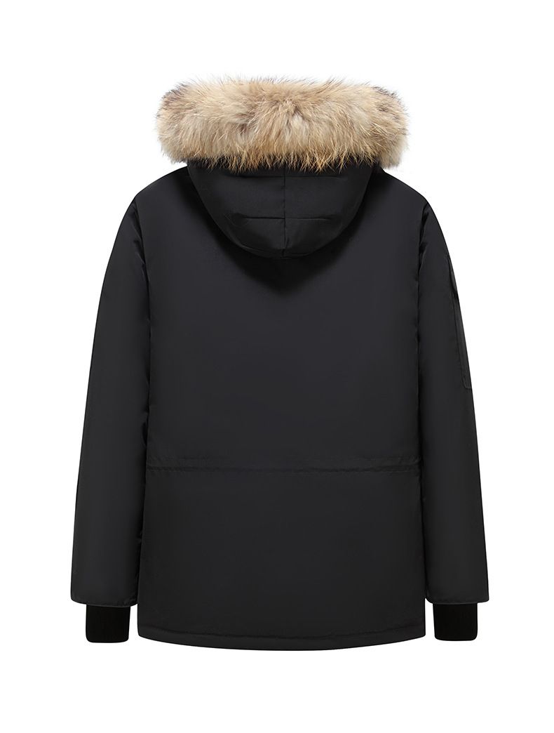 Chaqueta de plumón de ganso grande estilo expedición 08, versión alta, para hombre, con cierre de invierno, de terciopelo, con cinturón cortavientos, estilo canadiense._voghion.com