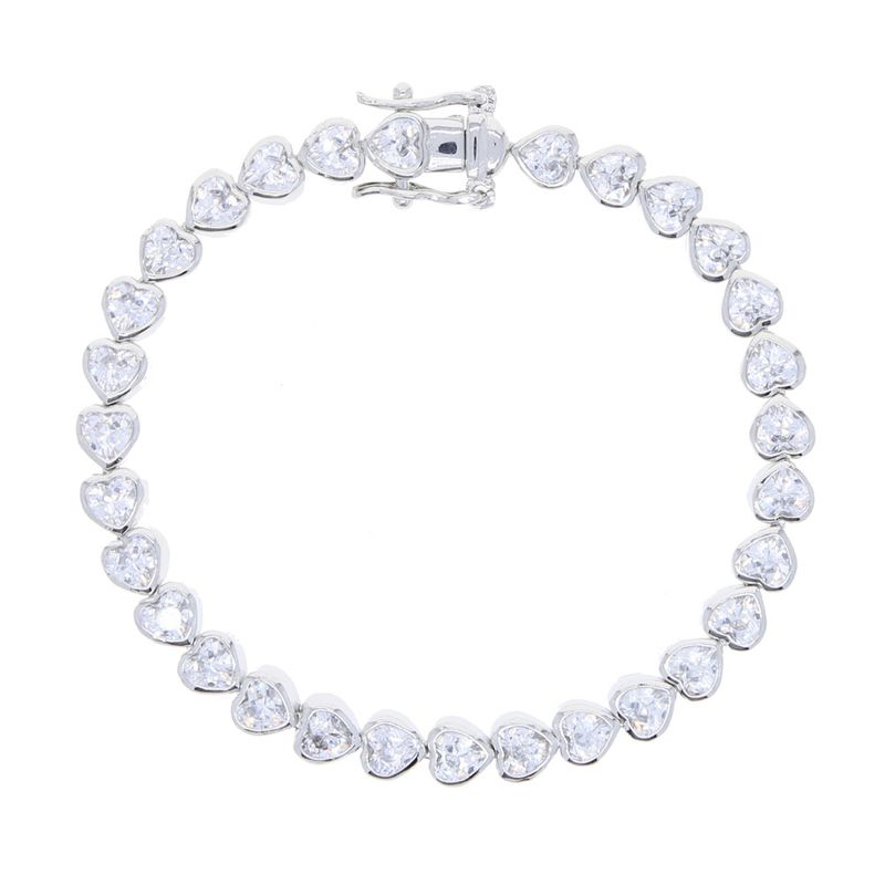 Nytt hjerteformet zirkonarmbånd hiphop-innlegg enkelt nisjedesign damearmbåndsmykker_voghion.com