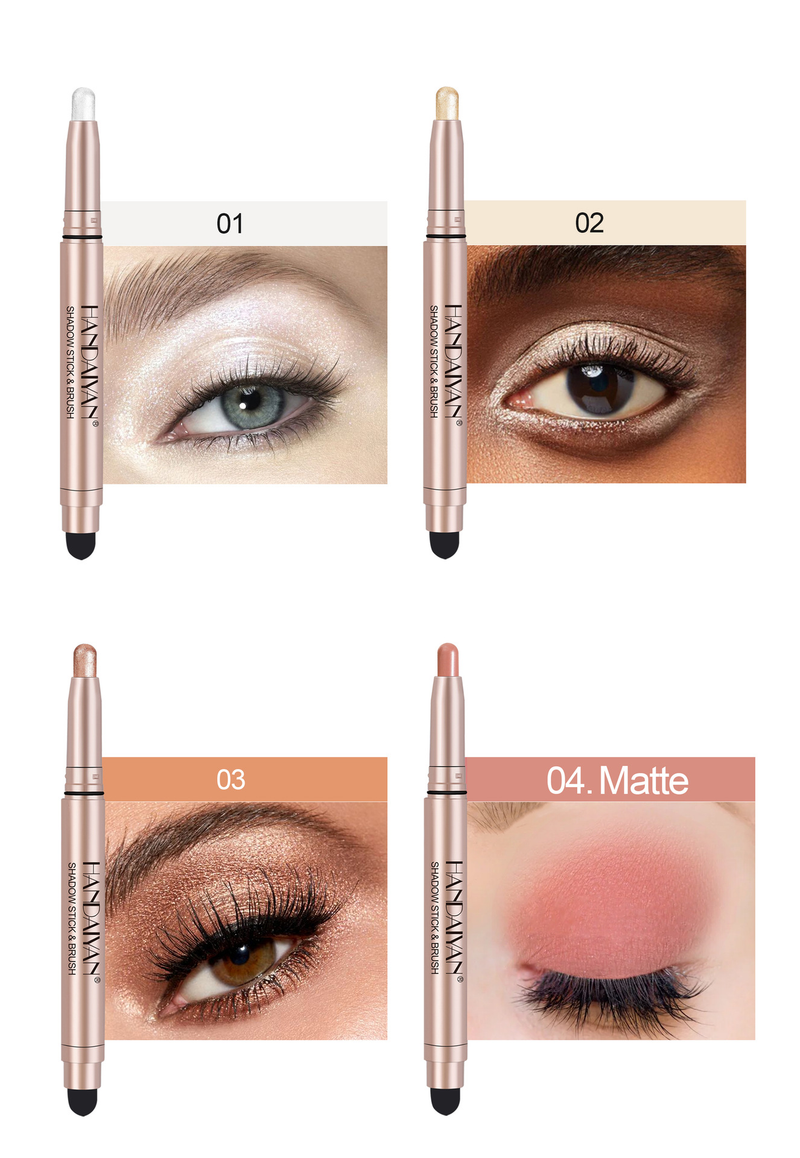 HANDAIYAN Double - Ended Eyeshadow Stick Set, Pearlescent & Matte Eyeshadow With Highlighter, Create Charming Puppy Eyes, Quick - Drying_voghion.com