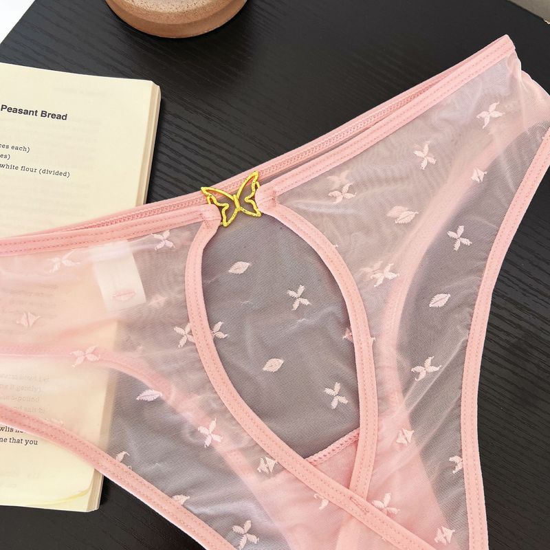 LuvBox 2025 New Foreign Trade Jacquard Lace Panties Women Sexy Hollow Out Diamond Decoration Bow Breathable Seamless Women's_voghion.com