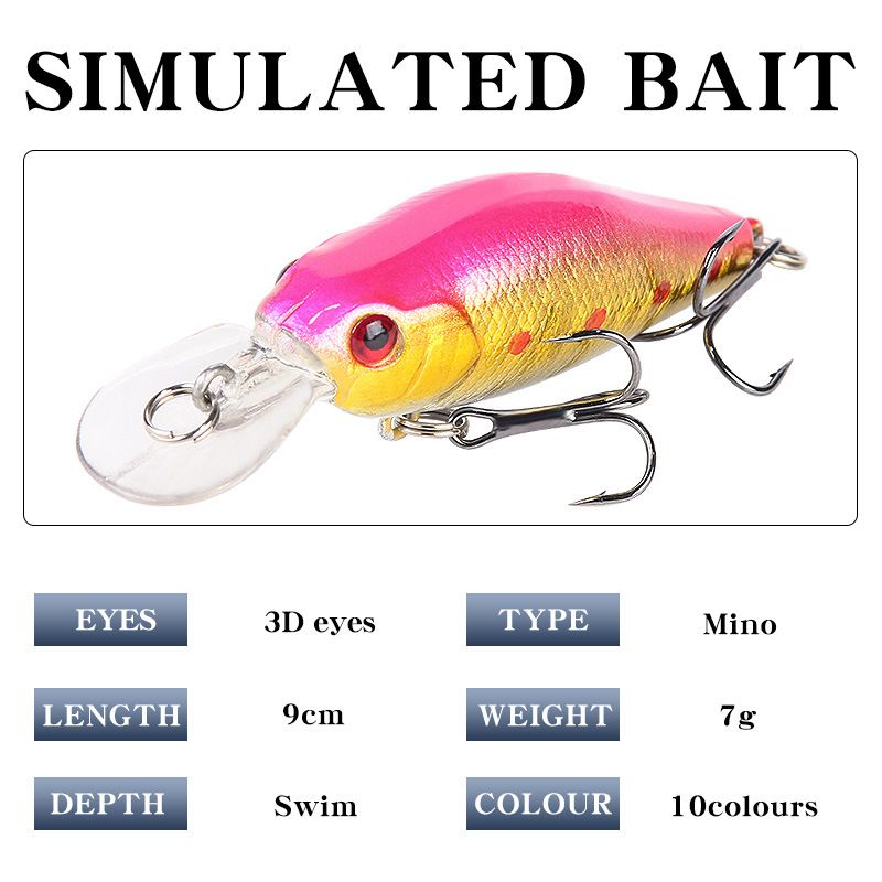 Noise Bead Long Distance Diving Rock Fat Minnow Bait 7.1cm7g Strengthen Three Hooks Fishing Gear Products_voghion.com
